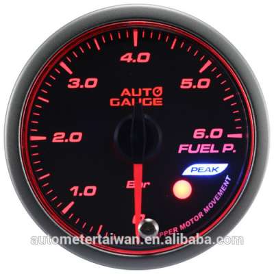 60mm Best Quality Black Face Stepper Motor Fuel Pressure Gauge with warning