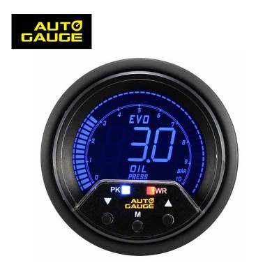 60mm Tuning Digital 4 Color LCD Waterproof Sensor Plug Oil Pressure Gauge