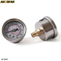 AUTOFAB - Fuel Pressure Gauge Liquid 0-160 PSI Oil Pressure Gauge Fuel Gauge White Face For Subaru Impreza WRX GC8 EJ20 AF-GA01